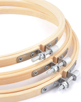 3 Pieces Embroidery Hoops, 8 inch Bamboo Frame Circle Cross Stitch Hoop Ring Embroidery Hoops Set for Embroidery and Cross Stitch TINDTOP