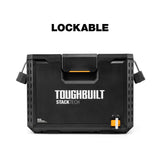 ToughBuilt StackTech XL Tool box Organizer with Lock and Removable Tray, Black ToughBuilt
