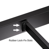 PAUKIN Black Metal Canopy Bed Frame Queen/Mattress Foundation with Steel Slat Support/No Box Spring Needed/Easy Assembly (Black, Queen) PAUKIN