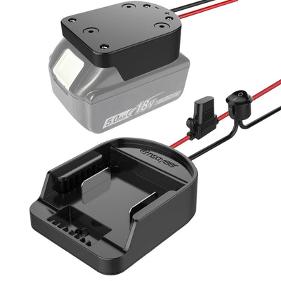 Ensayeer Power Wheel Adapter with Fuse & Switch, Secure Battery Adapter for 18V Lithium Battery, with 12 Gauge Wire, Good Power Convertor for DIY Ride On Truck, Robotics, RC Toys and Work Lights