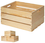 3 Pieces Large Pine Wood Crates For Storage, The Wooden Storage Crates Are Made Of Solid Wood,Unfinished Wooden Crates Have A Wide Range Of Uses And Can Be Placed In Bedrooms, Living Rooms, Etc (3) FORBRADS