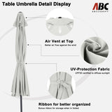 ABCCANOPY Patio Umbrella 10ft, Outdoor Table Umbrella with Push Button Tilt and Crank, 8 Ribs Umbrella for Patio Pool Garden Deck (Light Beige) ABCCANOPY