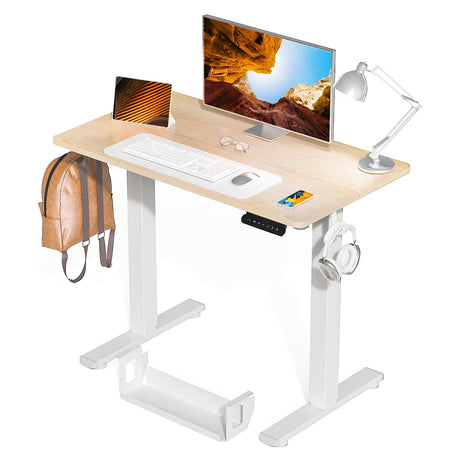 Kingant Standing Desk Height Adjustable Electric [35 x 20 Inch] - Ergonomic Sit Stand Desk for Home Office Computer Workstation With Cable Management Kingant