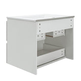 KSWIN 24" White Wall Mounted Bathroom Vanity with Sink Floating Vanity Two Drawers Bathroom Cabinet with White Ceramic Integrated Sink KSWIN