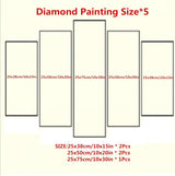 Diamond Painting Animal Whale 5 Panel Diamond Art Kits for Adults, 5D DIY Full Drill Rhinestone Embroidery Paintings, Cross Stitch Crystal Art Paint by Numbers Crafts, Home Decor Gifts 50x30in q-2380 Wenpeef