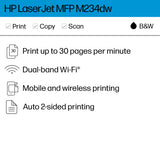 HP LaserJet MFP M234dw Wireless Printer, Print, scan, copy, Fast speeds, Easy setup,(6GW99F) (6GW99F#BGJ) Mobile printing, Best for small teams HP