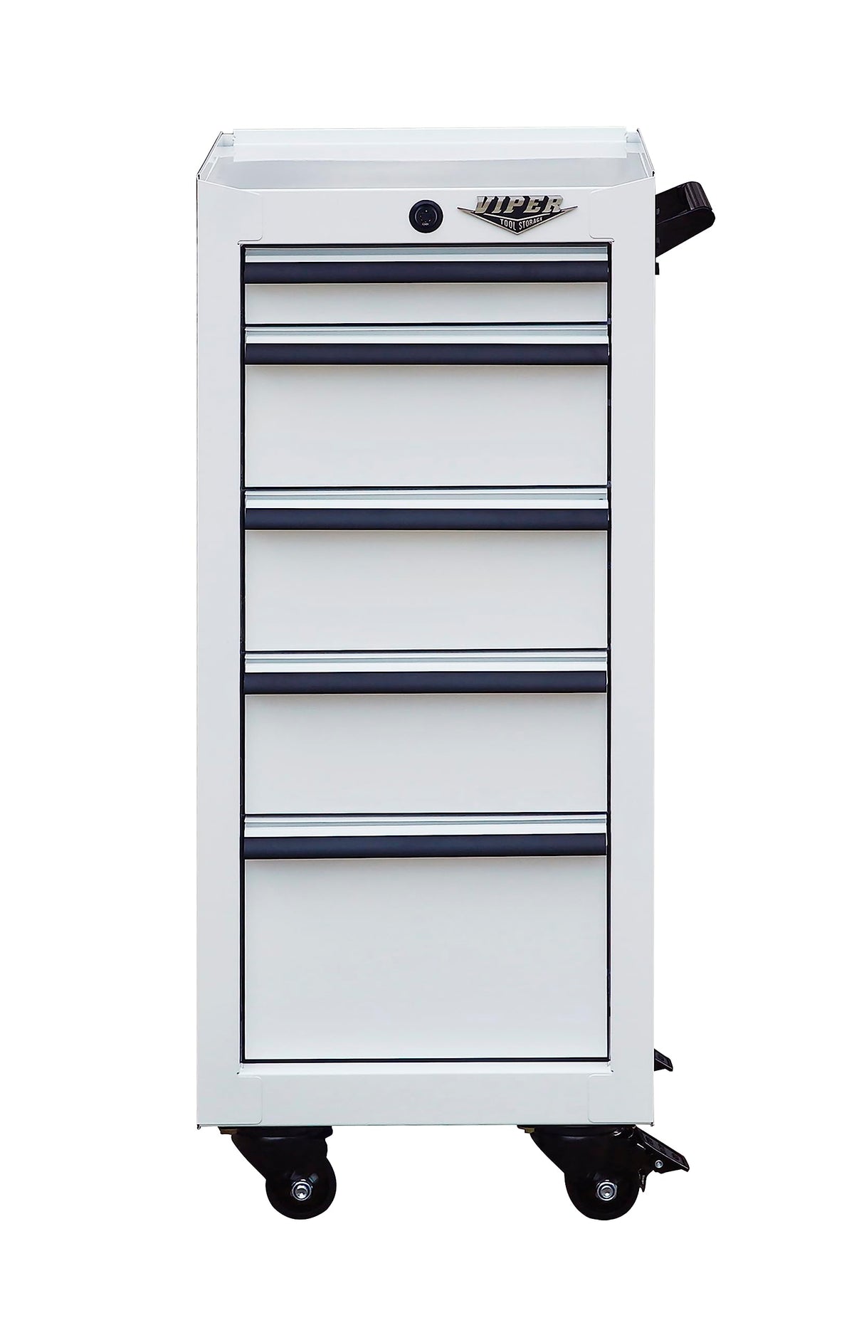 Viper Tool Storage 16-Inch 5-Drawer Rolling Steel Cart, White Viper Tool Storage