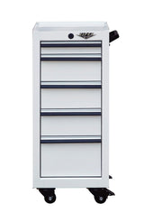 Viper Tool Storage 16-Inch 5-Drawer Rolling Steel Cart, White Viper Tool Storage