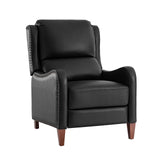 HULALA HOME Leather Recliner Chair, Modern Push Back Recliner Chair with Adjustable Backrest & Footrest, Casual Single Leather Sofa, Comfy Upholstered Club Chair for Living Room, Bedroom, Black HULALA HOME