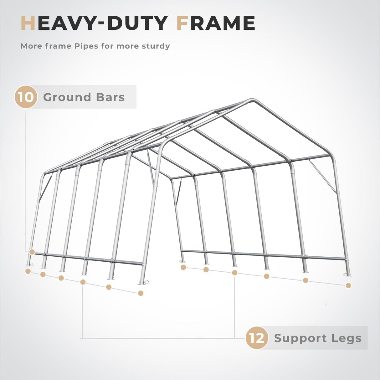 MELLCOM 13 x 20 FT Heavy Duty Carport, Portable Garage with All-Steel Metal Frame & Vents, Anti-Snow Car Canopy Outdoor Storage Shelter shed for Car, Truck, Boat MELLCOM