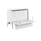AFI, Northampton Full Size Murphy Bed Desk with Memory Foam 6" Mattress and Built-in USB Charger, White AFI