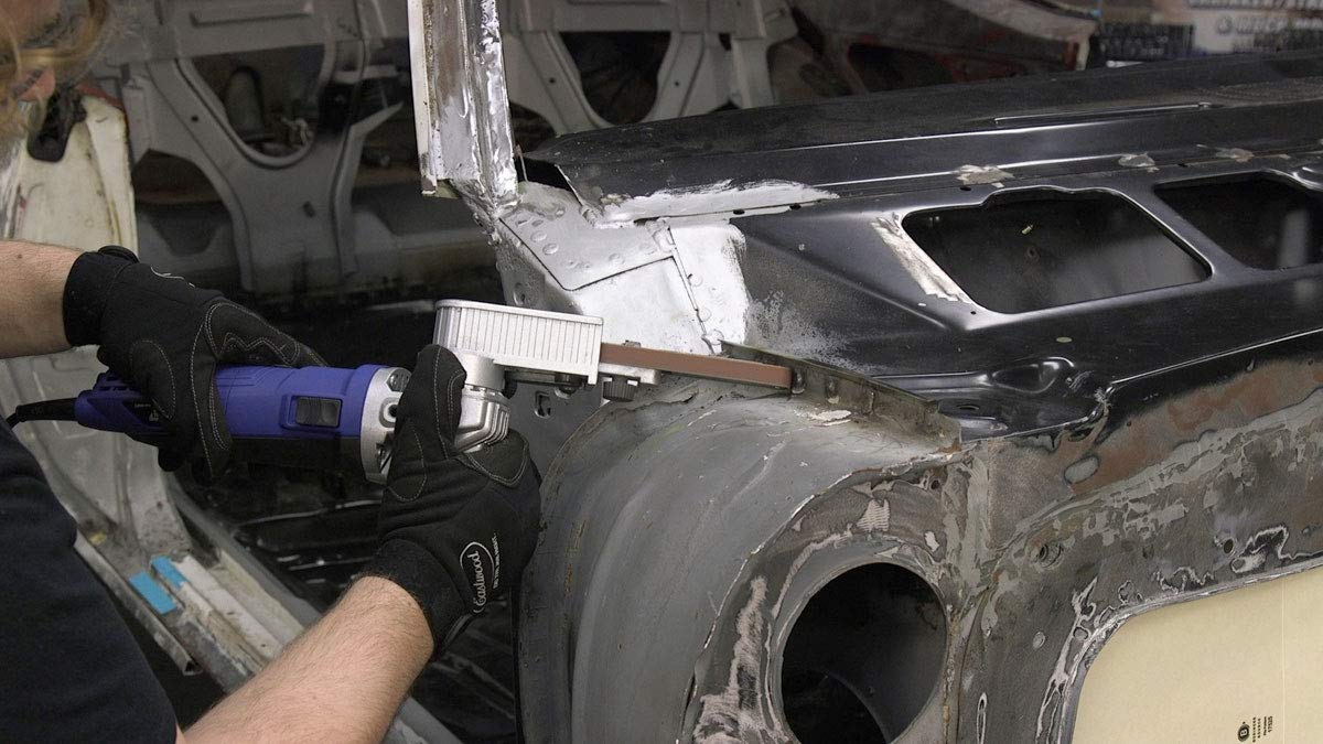 Eastwood Electric Mini Belt Sander | Robust 5.3 Amp Motor | Sanding and Grinding Tool | Lightweight Aluminum Body with Swivel Head | Grinder File Eastwood