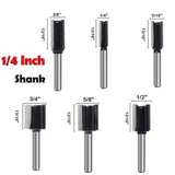 6Pcs Straight Router Bit Set 1/4 Shank, Double Flute Straight Bit Dado Straight Cut Router Bit, Cut Dia 3/4", 5/8", 1/2", 3/8", 5/16", 1/4", Straight Router Bit for Woodworking Groove by SICWOOD SICWOOD