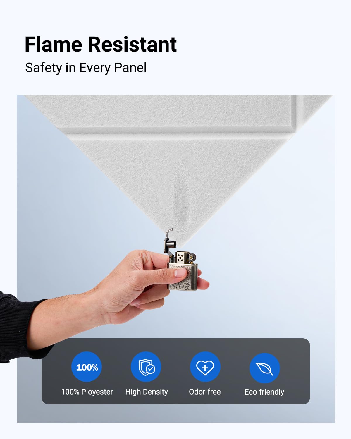 Topnaca 12 Pack Soundproof Wall Panels Self-Adhesive, 12" X 12" X 0.4" Sound proof panels for walls, High Density Acoustic Panels, Sound Absorbing Panel for Studio, Home, Offices(White) Topnaca