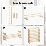 sogesfurniture Floor Wine Racks, Stackable Modular Wine Rack Large Wine Storage Rack Free Standing Solid Natural Wood Wine Holder Display Shelves, (Natural, 10 X 10 Rows (100 Slots)), BHUS-BY-WS100 sogesfurniture
