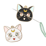 Kitten (2 Pieces) Needle Minder Magnetic Needle Keeper for Cross Stitch Embroidery Sewing Needle and Pin Holders N\C