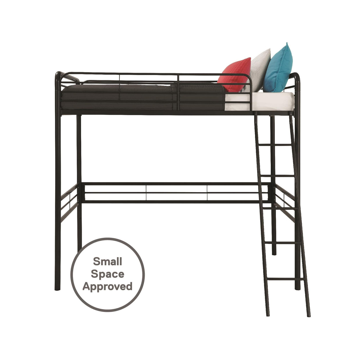 DHP Tommy Twin Metal Loft Bed, Black DHP