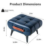 Purgreen Small Footstool Ottoman - Stylish and Functional Faux Leather Footrest for Extra Seating in Living Room, Entryway, or Office Purgreen