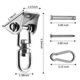 Velomill Hammock Hanging Kit, 1000 lb Capacity Heavy Duty 360° Rotate Swing Ultra Durable Hooks for Swing, Chair, Multiple Indoor Outdoor Gym Velomill