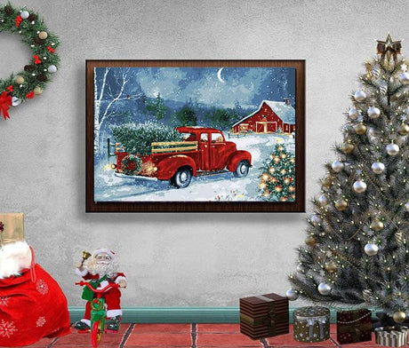 Eiazuiks Paint by Number for Adults. Christmas Paint by Numbers for Adults Beginner Drawing Paintwork with 3 Paintbrushes Paint Canvas Oil Painting Christmas Tree 16” x 20” Eiazuiks