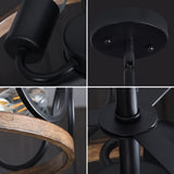 Galtlap Semi Flush Mount Ceiling Light, 3-Lights Modern Farmhouse Ceiling Lighting Fixture, Vintage Close to Ceiling Light for Kitchen Hallway Foyer Bedroom Black and Wood Grain Finish Galtlap