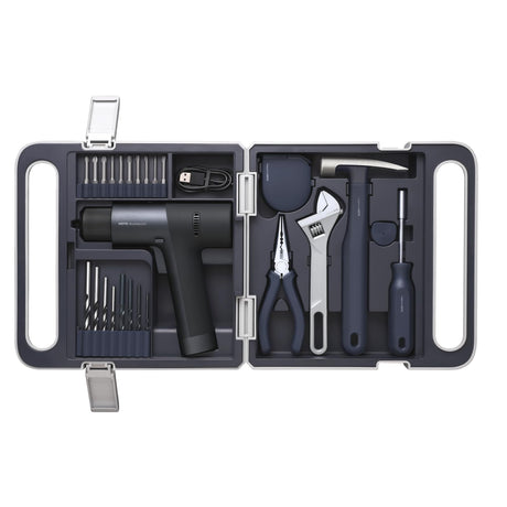 HOTO Cordless Brushless Drill Tool Set, Variable Speed, Hidden Buckle, Unique LED Screen, Intelligent Digital Display, Safe, Exquisite & Practical, High-end Drill Kit for Home/Daily Use HOTO