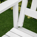 Outsunny White Wooden Patio Glider Bench with High Back and Armrests, Heavy Duty 550lbs Capacity Loveseat Outsunny