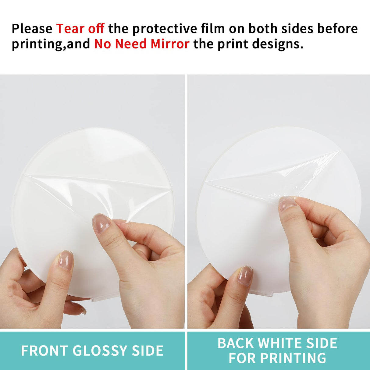 PYD Life 6 Pack Sublimation Acrylic Sign Plaque Display Blanks 5.9" Round with 5.1" x 1.8" Sublimation Acrylic Sheets Stand Thickness 1/6"(4mm) Custom Table Sign for Store Restaurant Party PYD Life