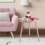 AOJEZOR Side Table: End Table for Any Room - Round Side Tables for Small Spaces - Pink with 3 Legged AOJEZOR