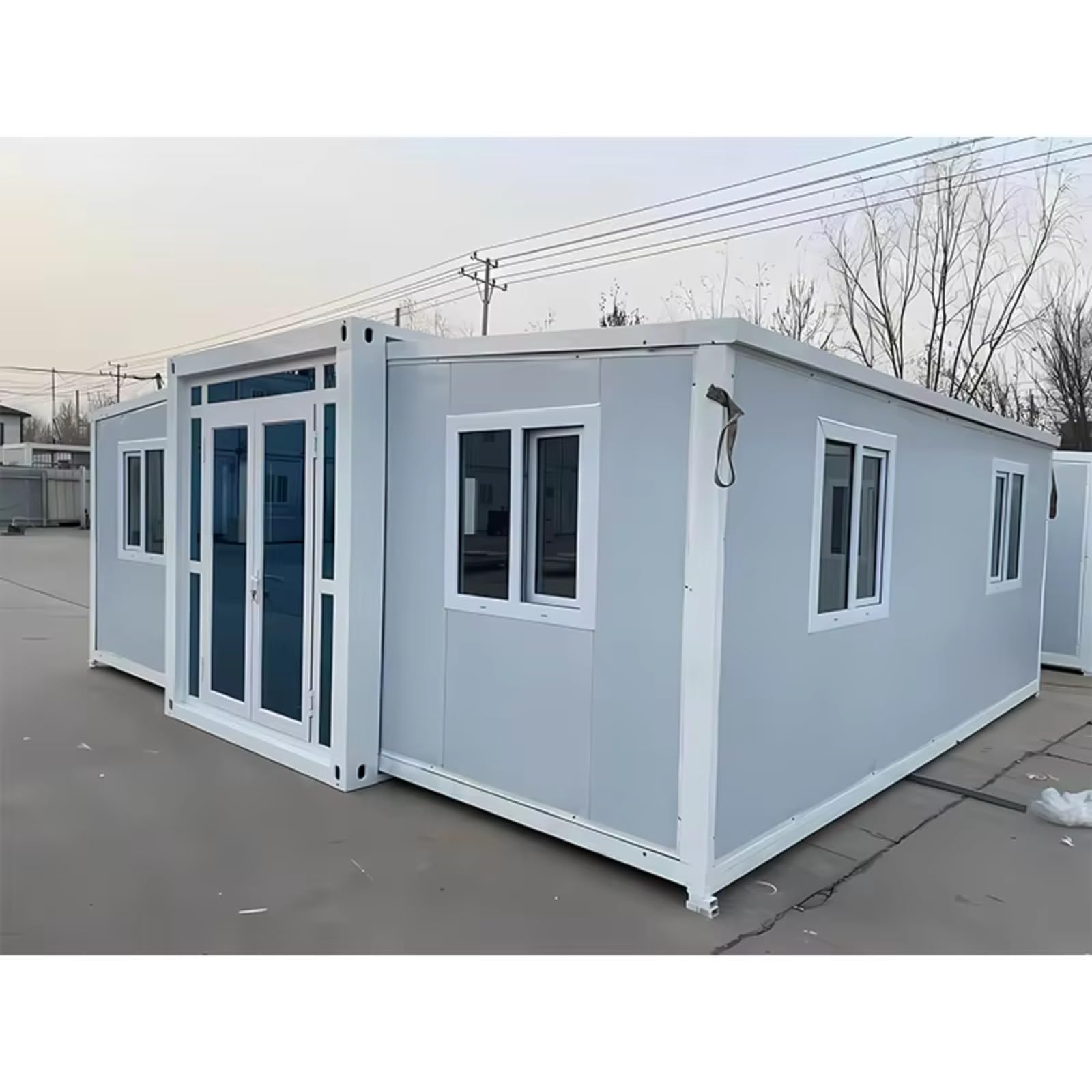 Expandable Container House Portable Prefab Tiny Mobile Home | Customizable 20ft/30ft/40ft | 1-3 Bedroom Modern Design | Easy to Transport for Minimalist Living in Outdoor, Garden, or Farm Set - WoodArtSupply