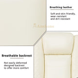 A Ainehome Power Leather Recliner Sofa Set with LED Lights, Recliner Sofa Sectional Couches for Living Room, Reclining Sofa and loveseat with USB Port/Storage Console(Creamy White,Sofa) A Ainehome