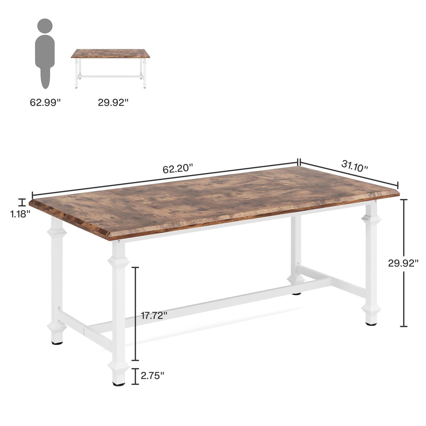 Tribesigns 62-Inch 5 ft Office Conference Table, Large Conference Room Table, Modern Seminar Table for Meeting Room - WoodArtSupply