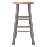 Winsome Wood Huxton 2-Pc Counter Stool Set, Gray and Teak Winsome