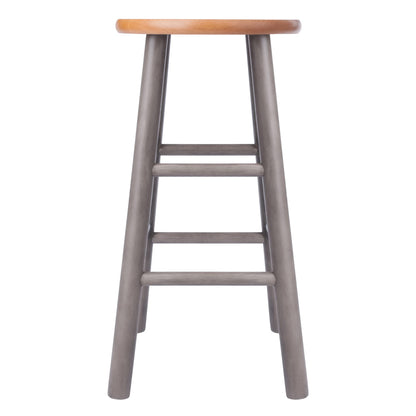 Winsome Wood Huxton 2-Pc Counter Stool Set, Gray and Teak