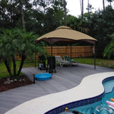 Gazebo Replacement Canopy Top Cover - Wonwon 10X12 Double Tiered Canopy Roof for Lowe's Allen Roth Gazebo Model #GF-12S004BTO/GF-12S004B-1 (Khaki) Wonwon