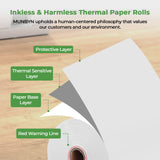 MUNBYN Thermal Paper 3 1/8 x 230ft, 10 Rolls Receipt Paper Work for Star Micronics TSP100 TSP143 Epson 80mm Receipt Printer Square POS Register, 80mm Thermal Receipt Paper, BPA Free, Plus Version MUNBYN