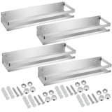 Lallisa 4 Pieces Stainless Steel Shelf Bathroom Shower Floating Shelves Wall Mounted Shower Caddy Basket Shelf Storage Organizer Shelves for Bathroom, Kitchen, Living Room, Silver, 15.75 Inch Lallisa