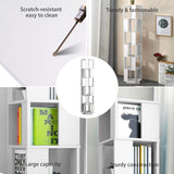 4HOMART Rotating Bookshelf - Stylish White Multi-Functional Floor Rack for Living Room and Students 4HOMART