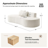 The support you need Curved Sofa Couch All Foam Design Frameless, no Assembly Required Female Leader Style Comfy Cloud Couch. Ivory The support you need