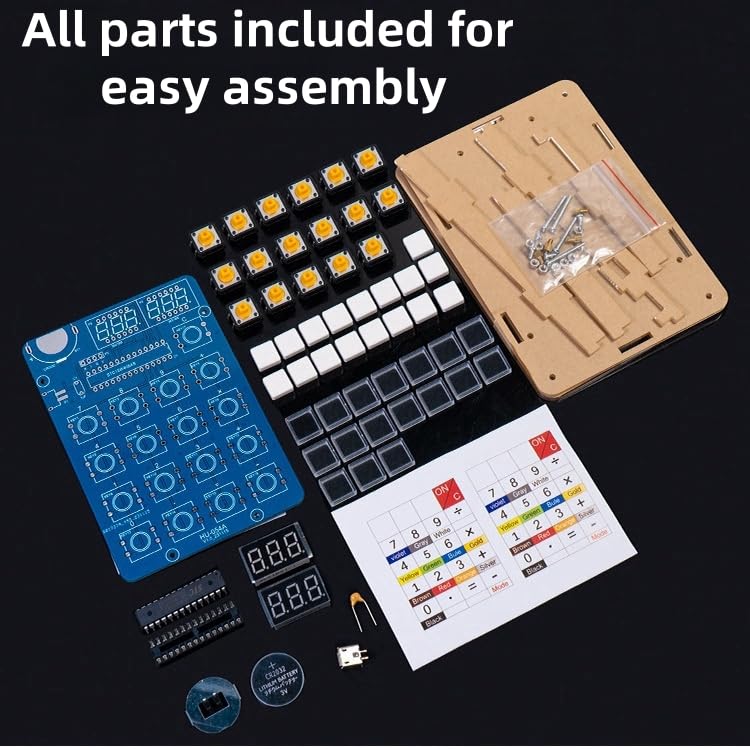 DIY Electronic Calculator Kit, 6-Digit Display, Soldering Practice Project with Resistance Reader MUXWELL