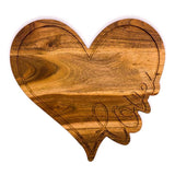 Affinity Decor Acacia Wood Valentine's Day Gift Cheese Cutting Chopping Charcuterie Board for cheese Platter Serving Try Plate (Love Heart Board 10.6"L x 11.6"W) Affinity Decor