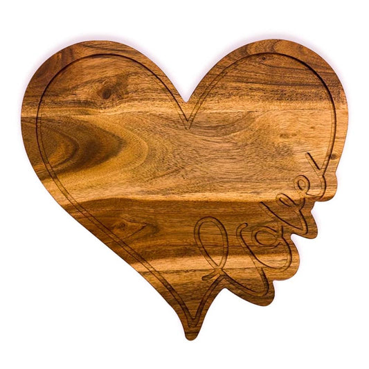 Affinity Decor Acacia Wood Valentine's Day Gift Cheese Cutting Chopping Charcuterie Board for cheese Platter Serving Try Plate (Love Heart Board 10.6"L x 11.6"W) - WoodArtSupply