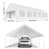 GarveeLife 20' x 40' Party Tent Heavy Duty Wedding Tent Outdoor Canopy Event Shelters Upgraded Galvanized Carport with Removable Sidewall Windows for Commercial, Parties, White GarveeLife