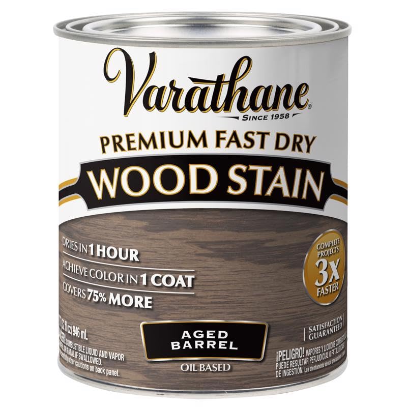 Rust-Oleum Varathane Premium Fast Dry Interior Oil-Base Aged Barrel Wood Stain - 1 qt. Rust-Oleum