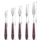 5 PCS Painting Knives Stainless Steel Spatula Palette Knife Oil Painting Accessories Color Mixing Set for Oil, Canvas, Acrylic Painting HAFILO