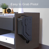 Gun Safe Biometric Quick Access Handgun Safes for Pistols Bedside Fingerprint Pistol safe Nightstand Smart Gun Safety Wall Mount Desk Keypad Key VERPROOF