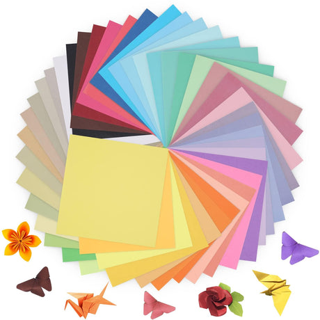 Origami Paper 50 Colors 100 Sheets 6" x 6" , Double Sided Color Origami Kit for Crafts & Art, Allow for Easy & Intricate Folding Kyteazr