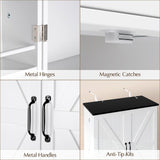 OtterOasis 72" Tall Pantry Cabinet, 31.5" W Larger Farmhouse Kitchen Pantry Cabinet with Barn Doors, Hidden Drawer and 4 Shelves, Wood Versatile Storage Cabinet for Kitchen, Dining Room, Living Room OtterOasis