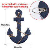 MDLUU Wooden Ship Wheel, Ship Rudder Decor, Helm Wheel Wall Hanging Ornament (11"(navy blue)) MDLUU