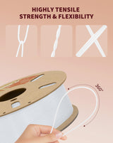 DURAMIC 3D TPU Filament 1.75mm, Soft TPU 3D Printing Filament 95A, 1kg Spool, +/- 0.05mm Accuracy, White 1 Pack DURAMIC 3D